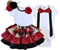 Christmas outfits for boy-girl twins