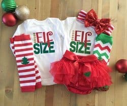 Twins Christmas outfits elf's