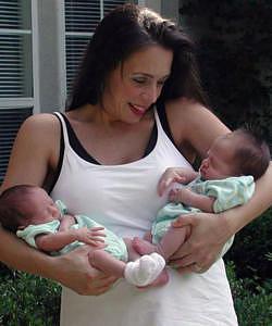 mom holding twins born at 36 weeks