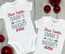twin Christmas outfits naughty twins
