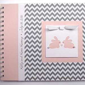 twin baby memory book rabbits