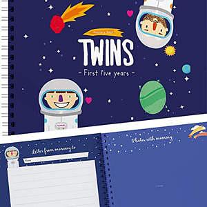 twin baby memory book for boys