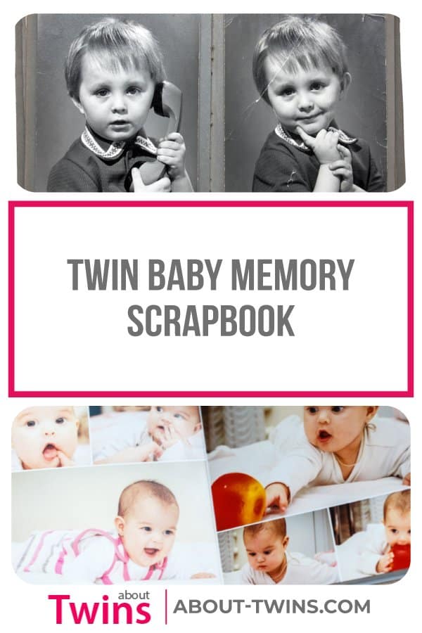 A collection of twin baby memory scrapbooks. 